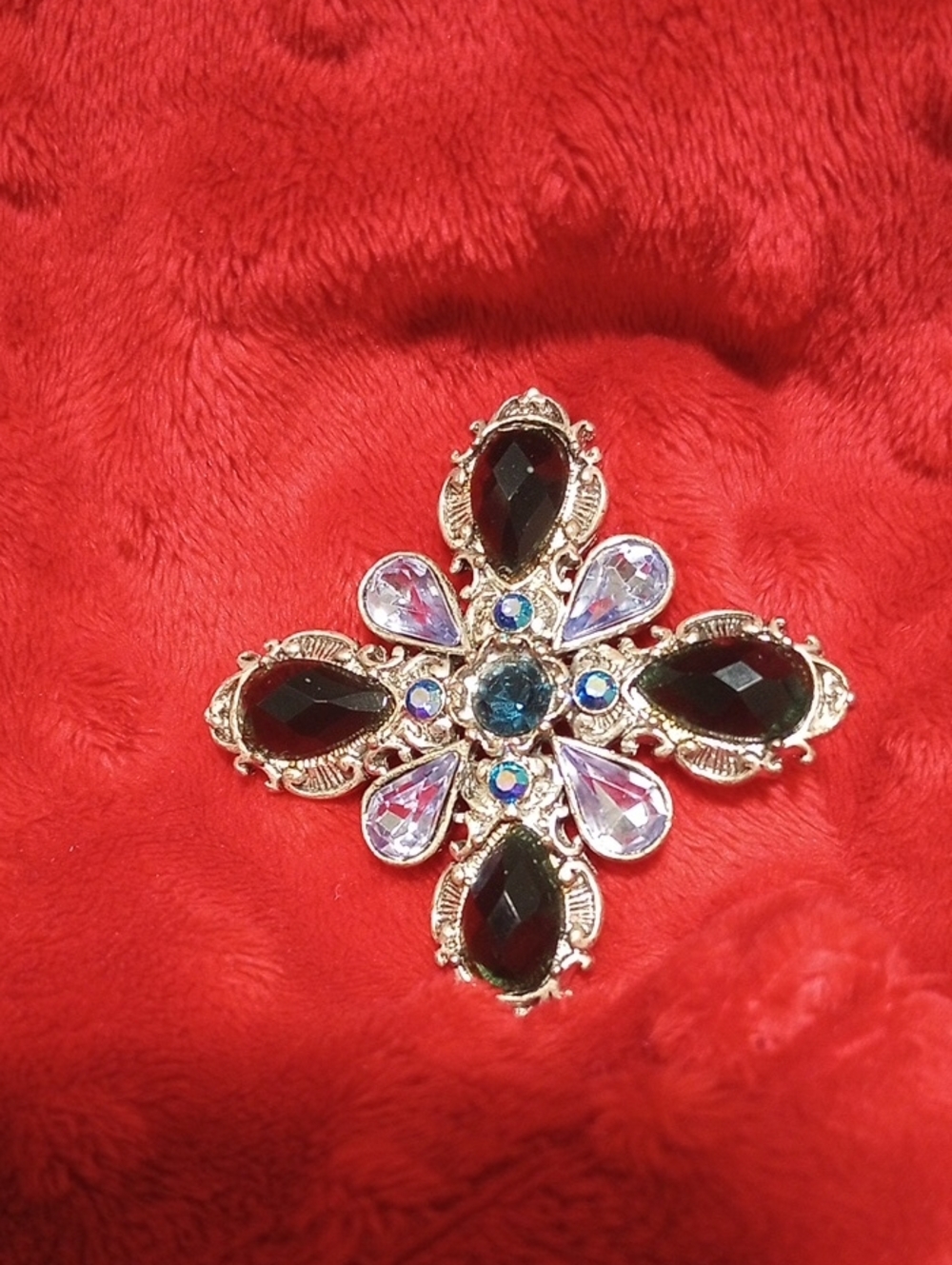 Blue Rhinestone Brooch - Picture 3 of 8